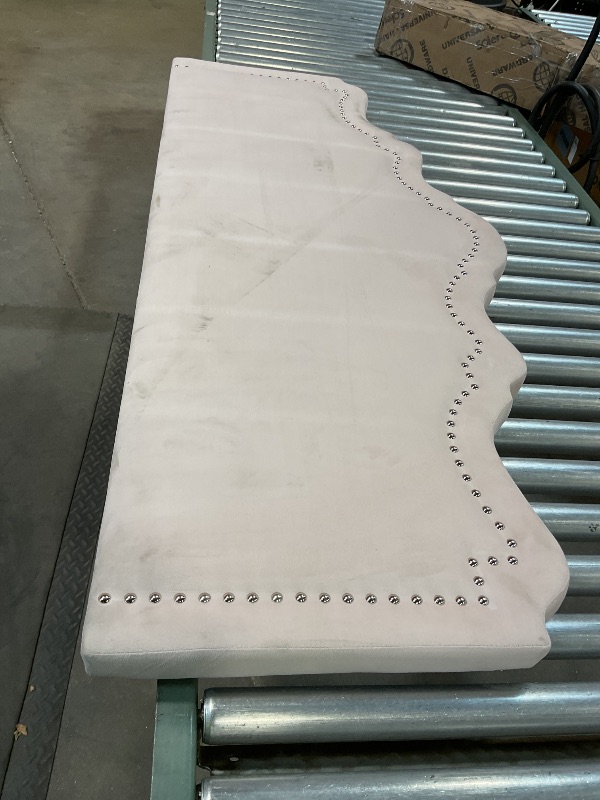 Photo 1 of **HEADBOARD ONLY. DIRT**Baxton Studio Nadeen Contemporary Velvet Headboard in Light Pink, 62 inches wide