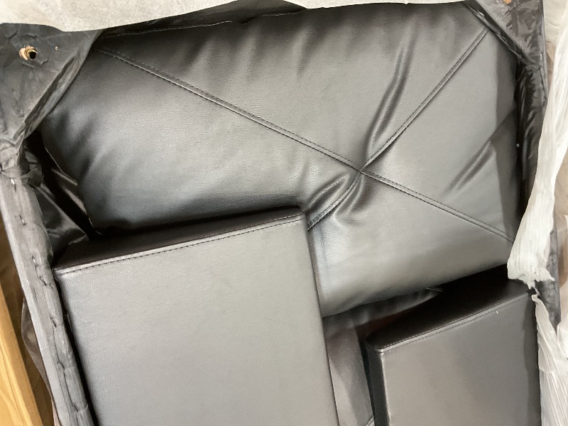 Photo 1 of **RIGHT ARM CHAISE ONLY. SELLING AS PARTIAL SET. 1/3 BOXES**Topcomfy 97.5" L Shaped Couch Set, Modular Sectional Couches for Living Room with Storage Ottoman, 4 Seat Home Sofa Living Room Furniture Sets with Chaise for Apartment Office (Faux Leather, Blac