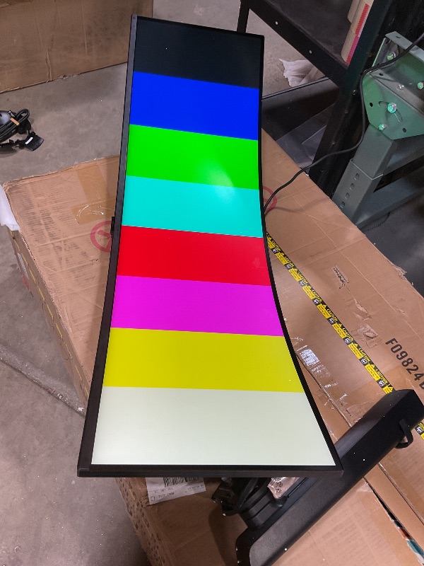 Photo 1 of **SELLING FOR PARTS. PICTURE WORKS BUT WITH HEAVY STATIC/SNOW**Samsung 49” Business Curved Ultrawide Dual QHD Computer Monitor, USB-C, DisplayPort, HDMI, 120Hz, VESA DisplayHDR 400, Built-in Speakers, Height Adjustable Stand, Eye Care, LS49C954UANXZA, 202