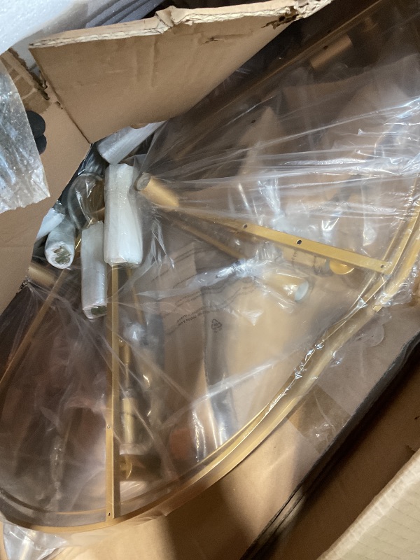 Photo 1 of **BEND DAMAGE ON FRAME**aMERINEA Crystal Chandeliers Large 40" 28 Lights Modern Round Chandelier Luxury Gold 7-Tier K9 Crystal Ceiling Pendant Lighting Fixture for Tall Ceiling Foyer Staircase Living Room