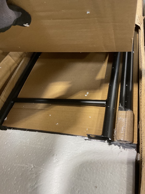 Photo 1 of **SELLING FOR PARTS AS PARTIAL SET. ONE BOX OF TWO**LINKHOO Bunk Bed Twin Over Full Size with Desk and Grid Panel L-Shaped Metal Bunk Bed with Guardrails, Ladder & Storage Shelves Loft Beds, Converts Into 2 Beds, No Box Spring Needed,Black