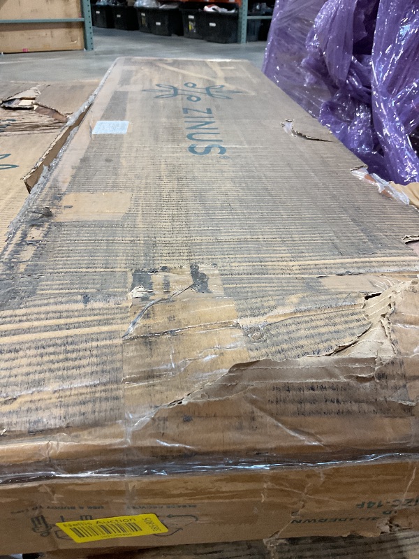 Photo 1 of **SCRAPE DAMAGE**Zinus Leah Bamboo Platform Bed Frame with Headboard, No Box Spring Needed, Wood Slat Support, Easy Assembly, Full