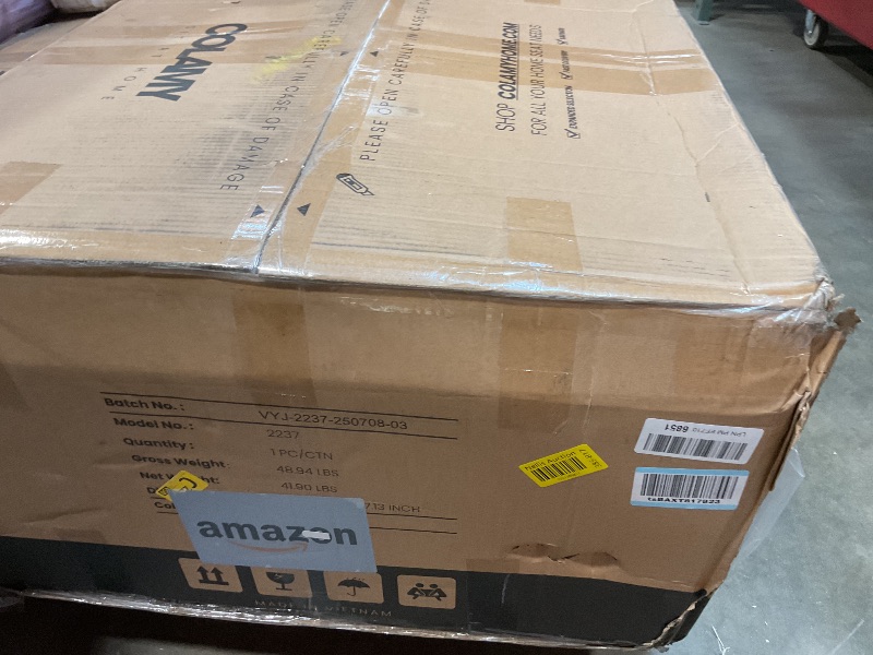 Photo 1 of **ONE CHAIR ONLY. MISSING LEGS**COLAMY Modern Wingback Living Room Chair Set of 2, Upholstered Fabric Accent Armchair, Single Sofa Chair with Lounge Seat and Wood Legs for Bedroom/Office/Reading Spaces, Blue