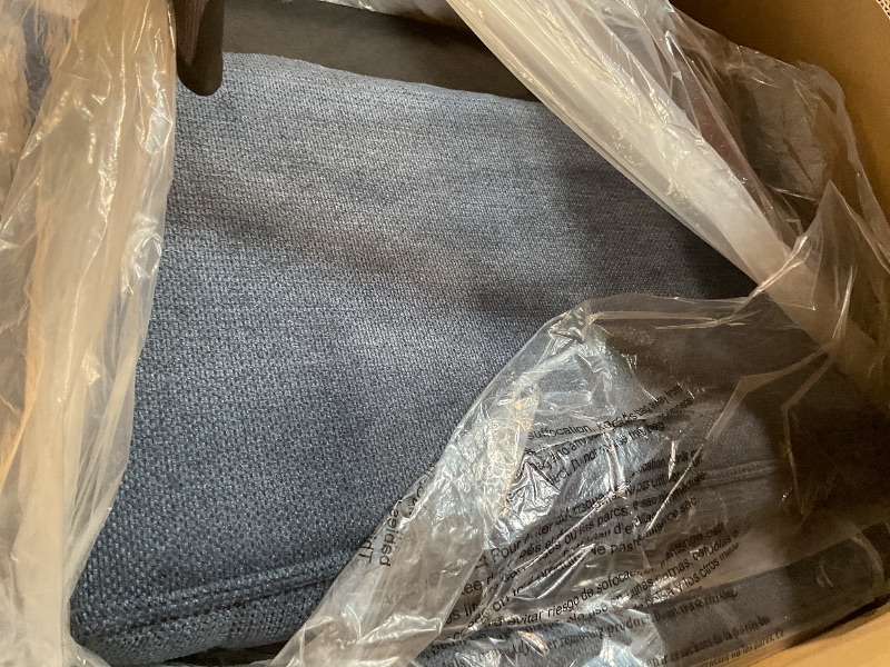 Photo 1 of **ONE CHAIR ONLY. MISSING LEGS**COLAMY Modern Wingback Living Room Chair Set of 2, Upholstered Fabric Accent Armchair, Single Sofa Chair with Lounge Seat and Wood Legs for Bedroom/Office/Reading Spaces, Blue