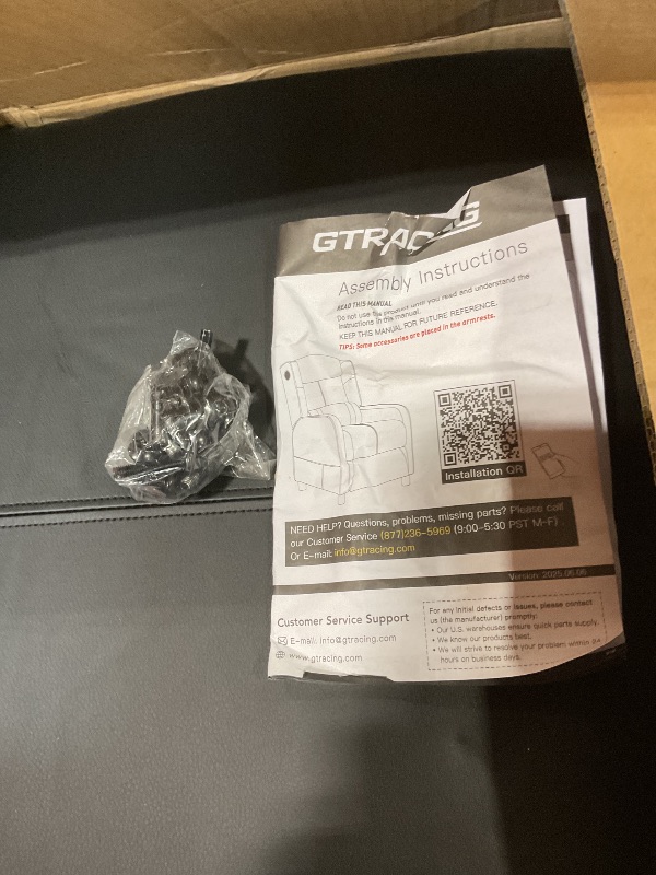 Photo 1 of **DENTS**GTRACING Gaming Recliner Chair with Bluetooth Speakers Racing Style Single Gaming Sofa Modern Living Room Recliners Ergonomic Comfortable Massage Home Theater Seating, Black