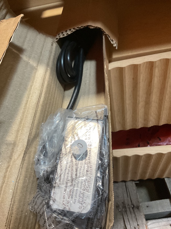 Photo 1 of **BASE PIECE LOOSE ON FRONT. DIRT**VASAGLE MAXE Collection - Nightstand with Charging Station, Fluted Night Stand, Bedside Table, Mid Century Modern Side End Table, 2 Drawers, 2 AC Outlets, 2 USB Ports, Oak Beige ULET626Y01S