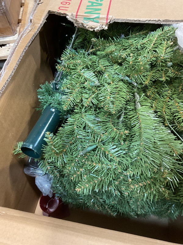 Photo 1 of **2 BOXES**National Tree Company 12 ft Pre-Lit Dunhill Fir Artificial Christmas Tree, 1,500 Clear Lights, 7,794 Tips, Includes Stand, Green