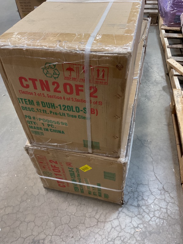 Photo 1 of **2 BOXES**National Tree Company 12 ft Pre-Lit Dunhill Fir Artificial Christmas Tree, 1,500 Clear Lights, 7,794 Tips, Includes Stand, Green