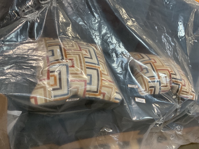 Photo 1 of **SCRAPE DAMAGE ON CORNER**Signature Design by Ashley Danum Modern Manual Pull Tab Reclining Sofa with Tufed Back Cushion, Blue