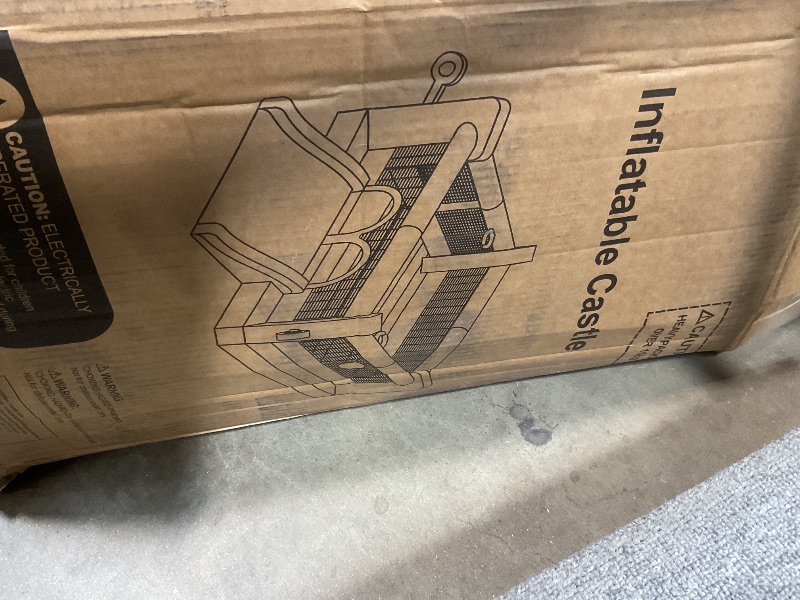 Photo 1 of **2 BOXES**WELLFUNTIME Inflatable Bounce House with Slide, 15.3ft x 14.7ft, Jumping Castle with Blower, Dartboard, Dual Basketball Hoop, Dual Kicking Boards, Jumping Area for 6 Kids