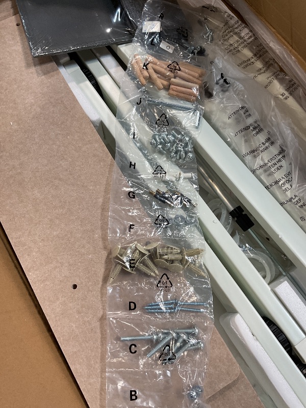 Photo 1 of **MINOR SCRATCHES** Claiks Standing Desk with Drawers, Stand Up Electric Standing Desk Adjustable Height with Storage Shelf and Splice Board, 55 Inch, White