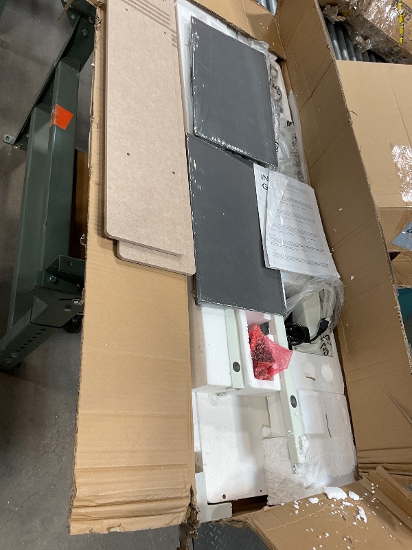 Photo 1 of **MINOR SCRATCHES** Claiks Standing Desk with Drawers, Stand Up Electric Standing Desk Adjustable Height with Storage Shelf and Splice Board, 55 Inch, White