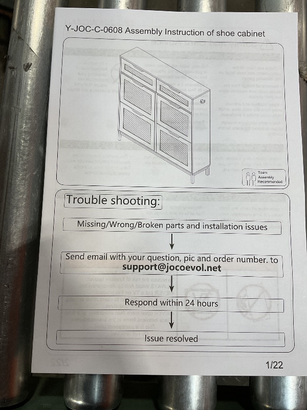 Photo 1 of ***PHOTO FOR REFERENCE ***Jocoevol Rattan Shoe Cabinet for Entryway with 4 Flip Drawers & 2 Top Drawers, Freestanding Narrow Shoe Storage Cabinet with Metal Legs for Foyer, Hallway BROWN 