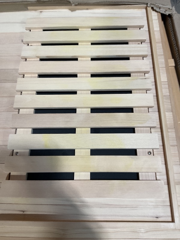 Photo 1 of ***USED, UNKNOWN MISSING HARDWARE, MINOR DAMAGE ***Lamar Far Infrared Sauna with Red Light Therapy, Low EMF Personal Home Sauna, Canadian Hemlock, 10-Color Light Therapy, Bluetooth Speakers - Indoor Luxury Spa for House and Gym