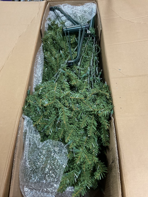 Photo 1 of ***USED***National Tree Company 6.5 ft Pre-Lit Dunhill Fir Artificial Christmas Tree, 650 Clear Lights, 1,838 Tips, Includes Stand, Green