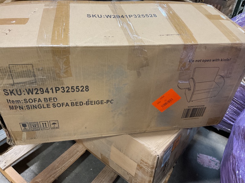 Photo 1 of ***PICTURE FOR REFERENCE ***Trygoal Convertible Sleeper Chair Bed, Pull Out Sofa Couch Chair with Folding Tray Table, USB & Type-C Charging Ports, 3 in 1 Sofa Besd Chairs for Living Room, Lounge, Guest Sleep, White