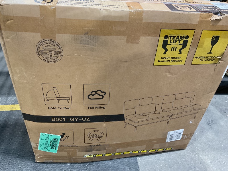 Photo 1 of ***USED***COMHOMA Convertible Futon Sofa Bed, 72?Fabric Futons Couch with Adjustable Backrest, Folding Sleeper Recliner for Living Room Furniture (Dark Grey)