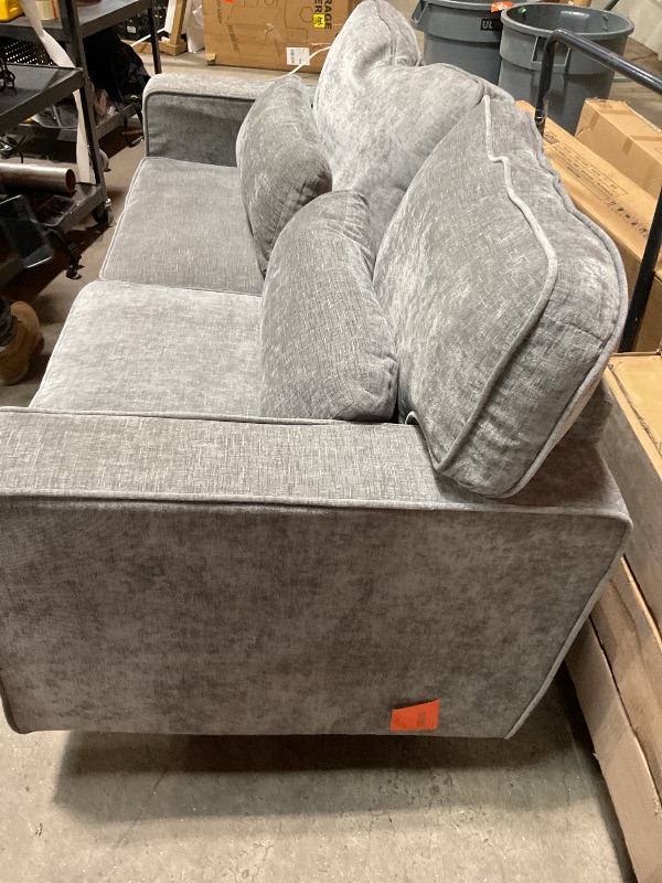 Photo 1 of ***MINOR DAMAGE, DIRTY FROM TRANSPORT ***Marsail Pull Out Sofa Bed, Full Size Sleeper Sofa with Memory Foam Mattress, 2 USB Charging and Removable Covers, Loveseat for Living Room, Apartment, Supports 600 LBS, Chenille Fabric, Grey