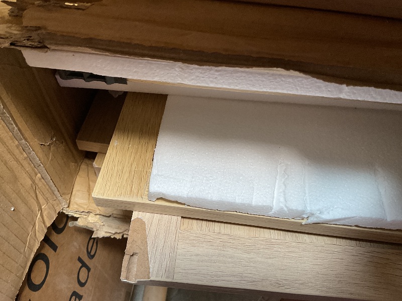 Photo 1 of **DAMAGE TO CORNERS. MAJOR DAMAGE TO TWO BIG PIECES. SELLING FOR PARTS**GarveeHome Sideboard Buffet Cabinet with 4 Glass Doors, 55 in Buffet Table Coffee Bar Wine Bar Display Cabinet for Kitchen Dining Room, Living Room