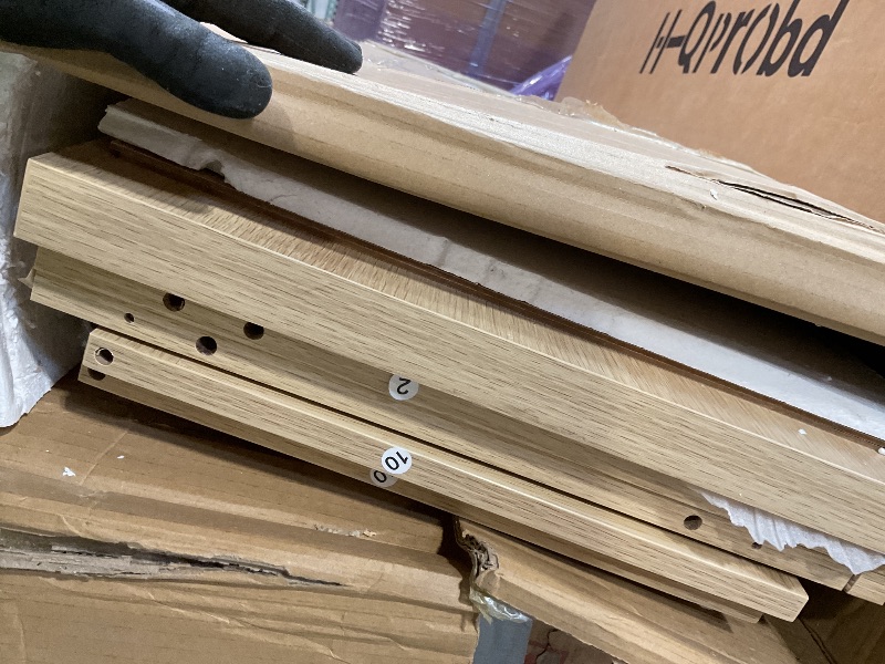 Photo 1 of **DAMAGE TO CORNERS. MAJOR DAMAGE TO TWO BIG PIECES. SELLING FOR PARTS**GarveeHome Sideboard Buffet Cabinet with 4 Glass Doors, 55 in Buffet Table Coffee Bar Wine Bar Display Cabinet for Kitchen Dining Room, Living Room