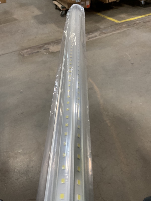 Photo 1 of 10-Pack 8ft LED Shop Light Fixture - 90W T8 Integrated LED Tube Light - 6500K 12000LM V-Shape Linkable - High Output - Clear Cover - Plug and Play - 270 Degree Lighting for Garage, Shop, Barn