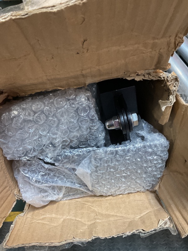 Photo 1 of **MISSING ONE BASEPLATE AND HARDWARE**WICHEMI 4 Pack Stairs Railing Posts, 33.5" Black Square Iron Baluster Indoor Outdoor, 270° Adjustable Spindles for Deck Steps Balcony