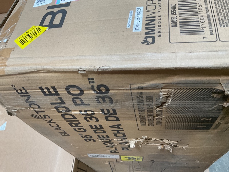 Photo 1 of **DIRT. SCRATCHES**Blackstone 1554 36” Omnivore Griddle with Folding Side Shelves, Powder Coated Steel, Black