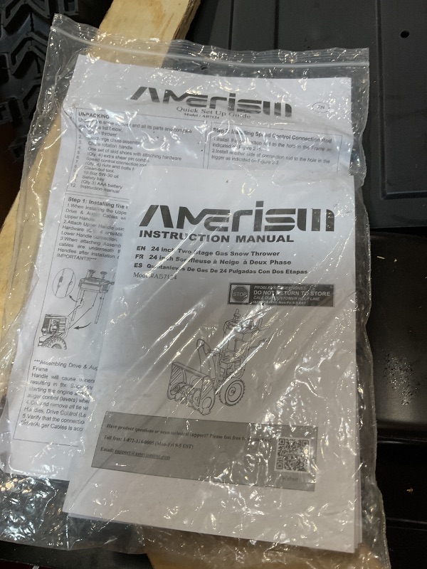 Photo 1 of **BLADE COVER BEND DAMAGE. OIL LEAK SPILL**AMERISUN 24-Inch 212cc 2-Stage Self-Propelled Gas Snow Blower with Electric & Recoil Start, LED Light, 180° Rotating Chute, 13" Tires, Heavy-Duty Snow Thrower for Driveways & Sidewalks