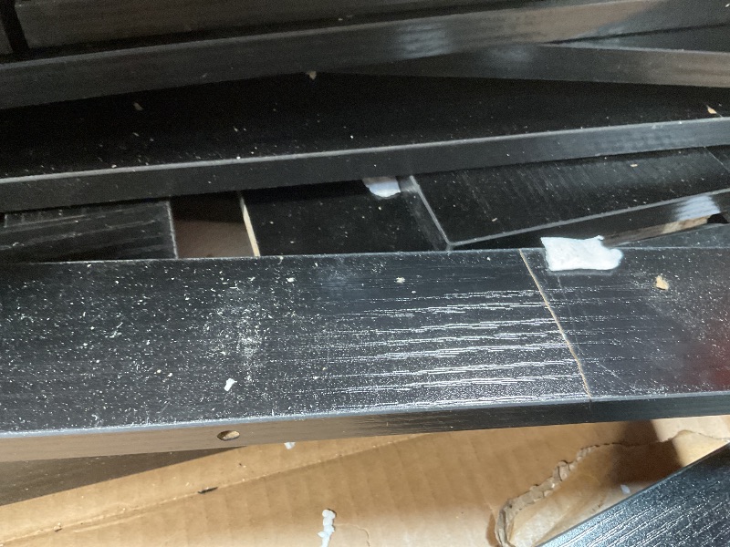 Photo 1 of **MAJOR DAMAGE TO MULTIPLE PARTS. SELLING FOR PARTS AS PARTIAL SET**DWVO Farmhouse TV Stand for 75/80 Inches TVs, Entertainment Centers Furniture 30" Tall, TV Consoles with Storage Drawers & Power Outlet, Rustic TV Stands for Living Room, Black