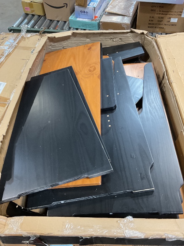 Photo 1 of ***USED, MAJOR DAMAGE, UNKNOWN MISSING HARDWARE ***Cidase Kitchen Breakfast Nook Table Set - Solid Wood Corner Bench Dining Set for 4-6 People, L Shaped Bench for Dinner Room, Space Saving Kitchen Booth Seating with Table for Small Space, Black