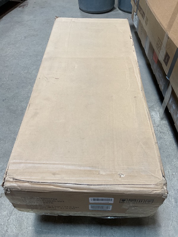 Photo 1 of ***UNKNOWN MISSING ASSEMBLY PIECES*** Shintenchi Modern Farmhouse Sideboard Buffet Cabinet with Storage with 3 Doors,42" Barn Doors Buffet Cabinet with Storage, Wood Coffee Bar Cabinets with Adjustable Shelf for Kitchen Living Room,White