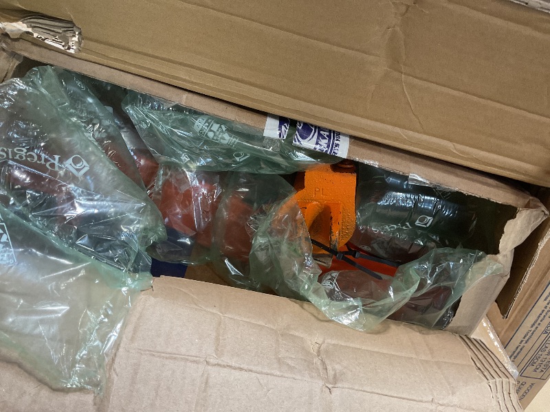 Photo 1 of 2-Ton Folding Engine Hoist Cherry Picker 4400 Lb Capacity Hydraulic Shop Crane with Telescoping Boom 6 Caster Wheels for Automotive Repair Garage Use Includes Hitch and Storage Stand Orange