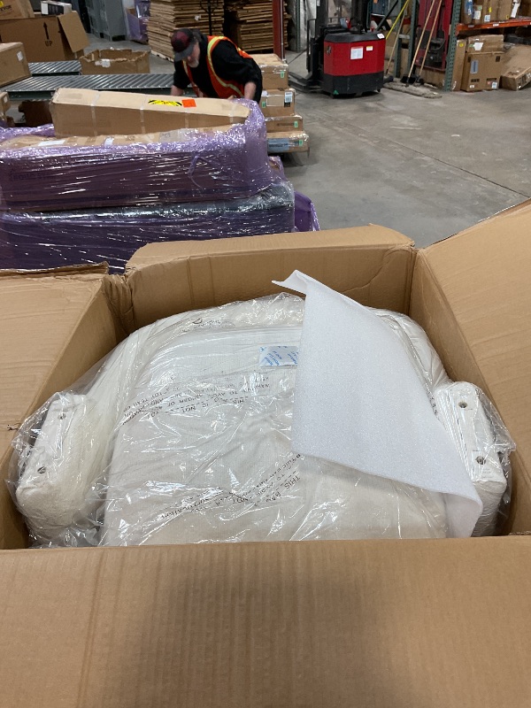 Photo 1 of *** JUST 1 SET*** KISLOT Upholstered Dining Chairs with Removable Casters Barrel Side Armchair with Rollers for Diningroom Bedroom Livingroom Reading Room, Ivory, 4PCS