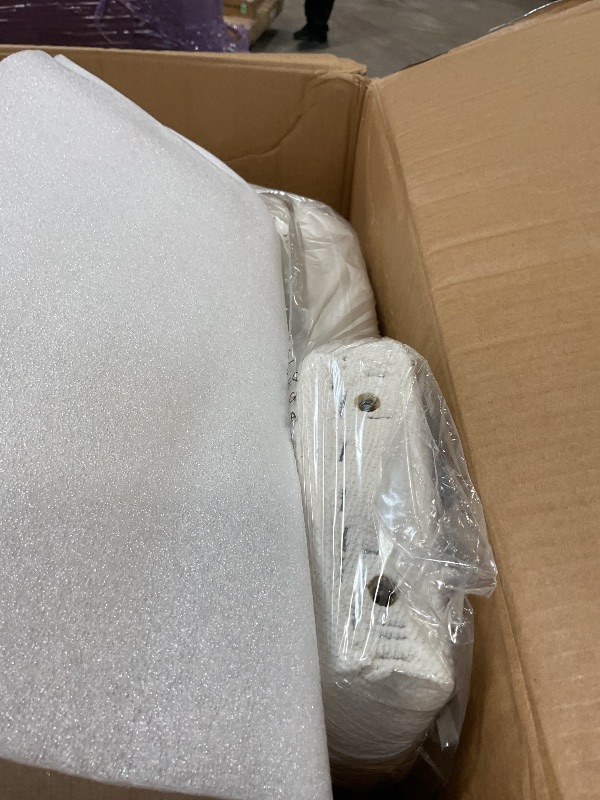 Photo 1 of *** JUST 1 SET*** KISLOT Upholstered Dining Chairs with Removable Casters Barrel Side Armchair with Rollers for Diningroom Bedroom Livingroom Reading Room, Ivory, 4PCS