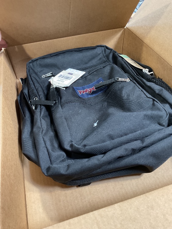 Photo 1 of **minor damage**JanSport Laptop Backpack - Computer Bag with 2 Compartments, Ergonomic Shoulder Straps, 15” Laptop Sleeve, Haul Handle - Black