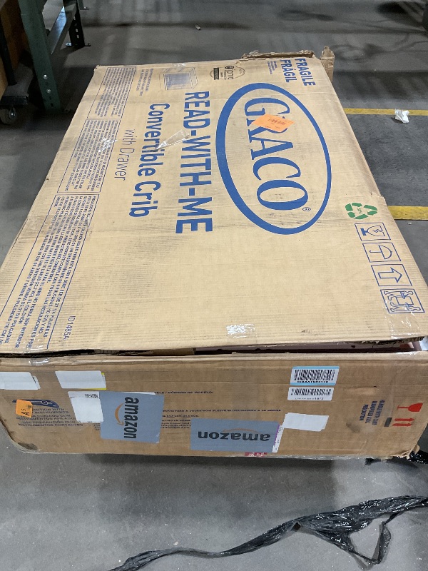 Photo 1 of *PARTS ONLY*
Graco Read-with-Me 4-in-1 Convertible Crib with Drawer (Blush with Driftwood) - GREENGUARD Gold Certified Converts to Toddler Bed, Daybed, and Functional Bookshelves