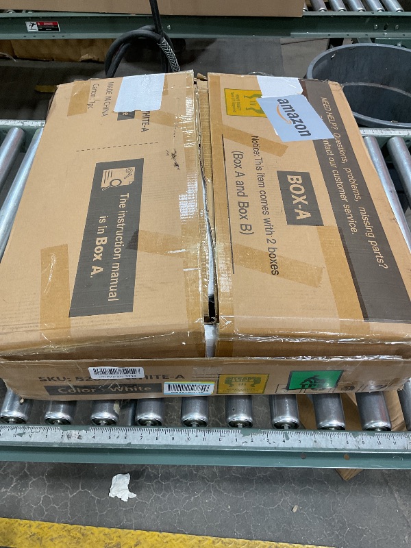 Photo 1 of ***PARTIAL SET, BOX A ONLY ***COMHOMA Makeup Vanity Desk with Lights & 3 Way Mirror, Large Girls Vanity Table Set with Charging Station, 3 Lighting Modes & 360° View Mirror, 9 Drawers Dresser for Bedroom, White