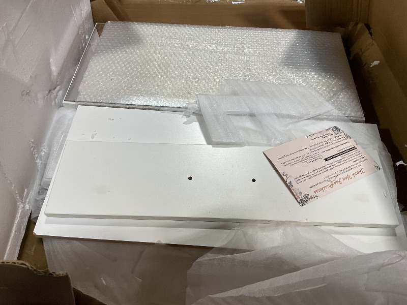 Photo 1 of ***PARTIAL SET, BOX A ONLY ***COMHOMA Makeup Vanity Desk with Lights & 3 Way Mirror, Large Girls Vanity Table Set with Charging Station, 3 Lighting Modes & 360° View Mirror, 9 Drawers Dresser for Bedroom, White