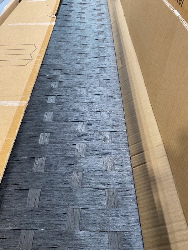 Photo 1 of ***BLACK***FDW Room Divider Wood Screen Mesh Woven Design Room Divider Folding Portable Partition Screen for Home Office (4 Panel, Black)