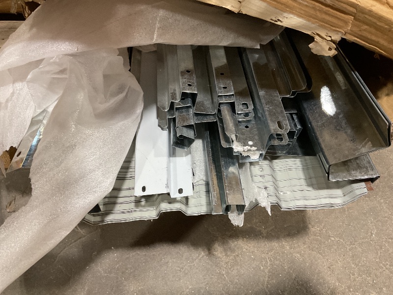 Photo 1 of ***MINOR DAMAGE, MISSING HARDWARE/PIECES, BOX 2 OF 2 ONLY***8X12 FT Large Metal Outdoor Storage Shed, Galvanized Steel Garden Tool Shed with Lockable Double Doors & Ventilation for Bicycles, Tools, Lawnmowers, Backyards, Patios, Lawns, Brown