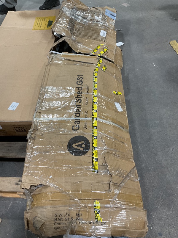 Photo 1 of ***MINOR DAMAGE, MISSING HARDWARE/PIECES, BOX 2 OF 2 ONLY***8X12 FT Large Metal Outdoor Storage Shed, Galvanized Steel Garden Tool Shed with Lockable Double Doors & Ventilation for Bicycles, Tools, Lawnmowers, Backyards, Patios, Lawns, Brown