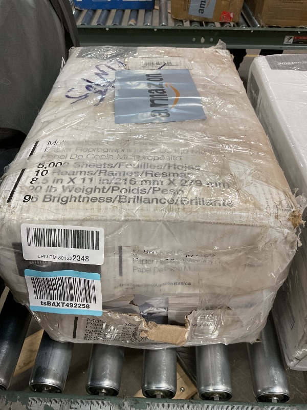 Photo 1 of ***MINOR DAMAGE TO CASE***Amazon Basics Multipurpose Copy Printer Paper, 8.5 x 11 Inches, 20 lb, 10 Ream, (5,000 Sheets), 96 Bright, White