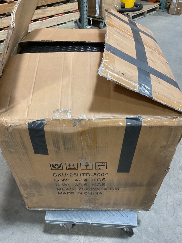 Photo 1 of ***PARTIAL SET ***Shintenchi 5 Pieces Outdoor Patio Sectional Sofa Couch, Black PE Wicker Furniture Sets, Patio Conversation Sets with Washable Cushions Glass Coffee Table for Garden, Poolside, Backyard,(Khaki)