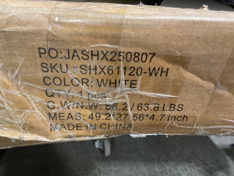 Photo 1 of ***MISSING HARDWARE ***Shintenchi Kitchen Pantry Cabinet,5 - Layer Storage Cupboard with Adjustable Shelves for Organizing and Storing Food Items,47'' Versatile Buffet Sideboard for Kitchen, Bathroom and Laundry,White