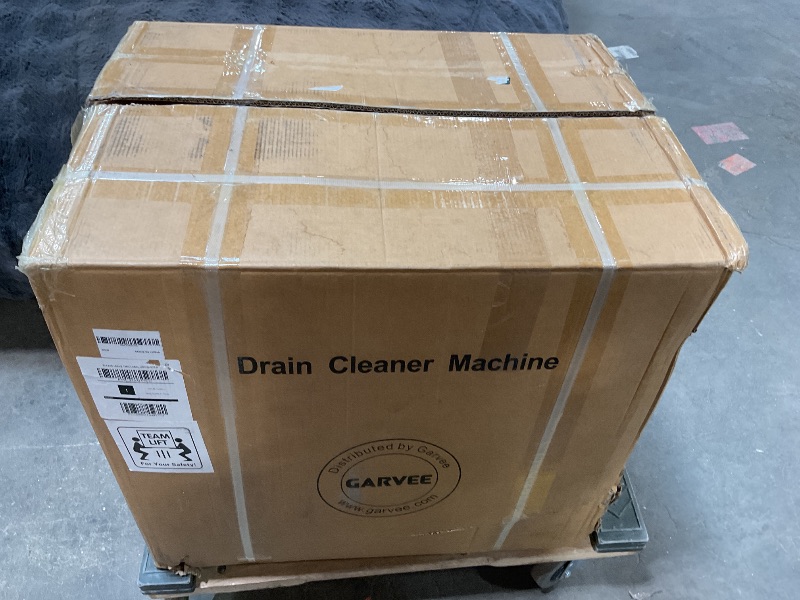 Photo 1 of 100FT 1/2 Inch Auto Feed Drain Cleaning Machine, Portable Electric Drain Auger with 6 Cutter & Air-Activated Foot Switch, Sewer Snake Drain Cleaner for 1" to 4" Pipes, Red