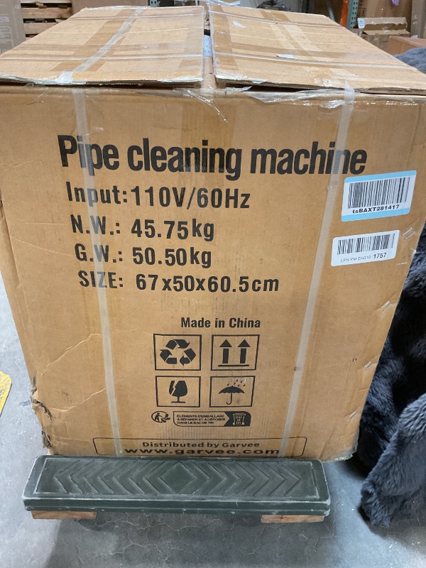 Photo 1 of 100FT 1/2 Inch Auto Feed Drain Cleaning Machine, Portable Electric Drain Auger with 6 Cutter & Air-Activated Foot Switch, Sewer Snake Drain Cleaner for 1" to 4" Pipes, Red