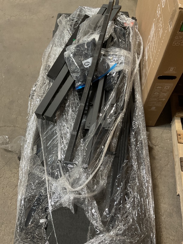 Photo 1 of ***USED, UNKNOWN MISSING HARDWARE ***VASAGLE LED Bed Frame Queen Size, Queen Bed with Headboard and 4 Drawers, 1 USB Port and 1 Type C Port, Adjustable Upholstered Headboard 36.7/39.3 Inches, No Box Spring Needed, Dark Gray URMB821G71