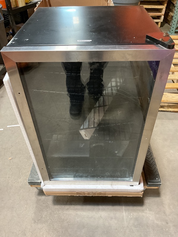 Photo 1 of ***MINOR DINKS/SCRATCHES***COWSAR 4.5 Cu.Ft Wine Fridge 37 Bottle, ETL Approved Freestanding Wine Cooler 145 Can Beverage Refrigerator with Stainless Steel Reversible Glass Door, Drink Fridge for Home Bar, Kitchen, Game Room
