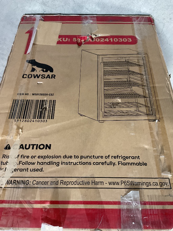 Photo 1 of ***MINOR DINKS/SCRATCHES***COWSAR 4.5 Cu.Ft Wine Fridge 37 Bottle, ETL Approved Freestanding Wine Cooler 145 Can Beverage Refrigerator with Stainless Steel Reversible Glass Door, Drink Fridge for Home Bar, Kitchen, Game Room