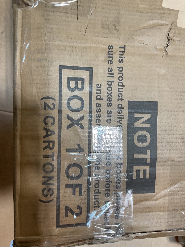 Photo 1 of *ONLY BOX 1 OF2*
YISUFO 80" Fireplace TV Stand, 2-Tier LED Entertainment Center with 36" Fireplace, Fits TVs up to 90", Modern High Gloss TV Console with LED Lights & Storage Cabinets for Living Room, White + Black